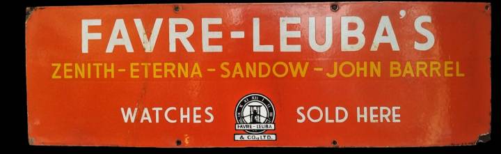 Favre-Leuba's tin signboard