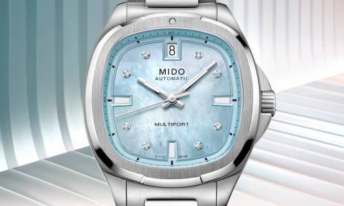 Mido Multifort TV 35 Con nácar azul y diamantes