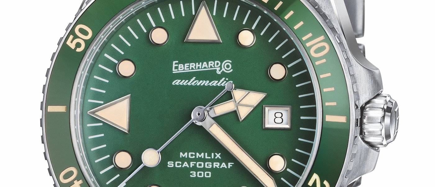 Eberhard & Co. Scafograf 300 MCMLIX con esfera y bisel verdes 